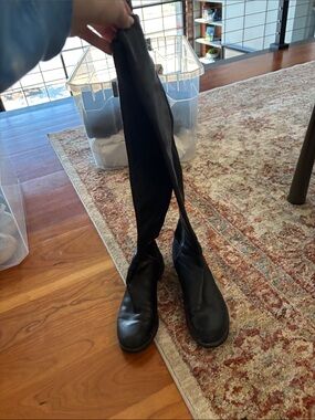 Stuart Weitzman Black Over-the-Knee Stretch Boots